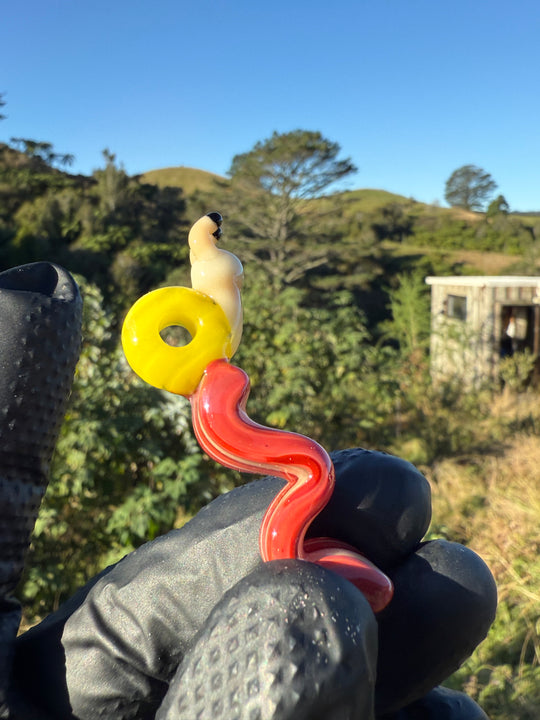 Waffle Glass Pendant - Snail On Bacon