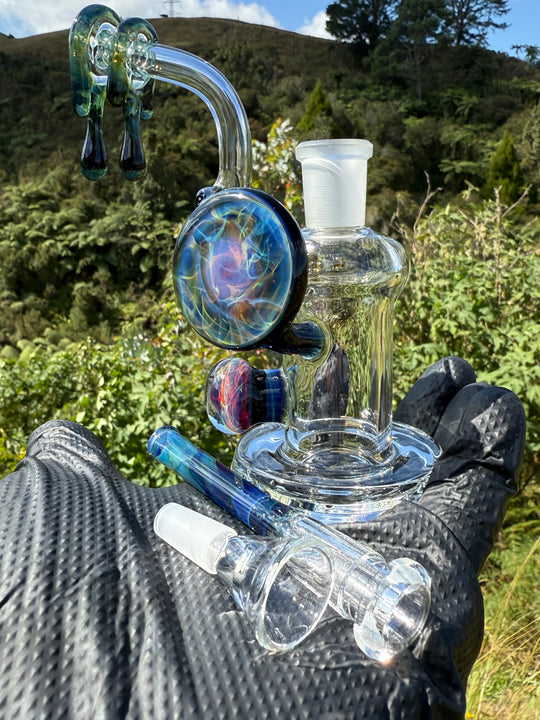 Beerglass Chaos Medallion Drip Mini Rig - Irid/Multicoloured