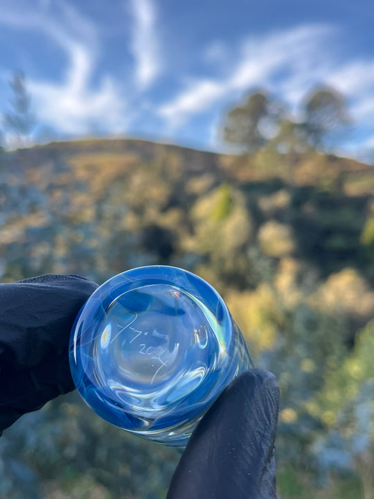 Jargo Glass Shot Glass - Dot Work Irrid Blue