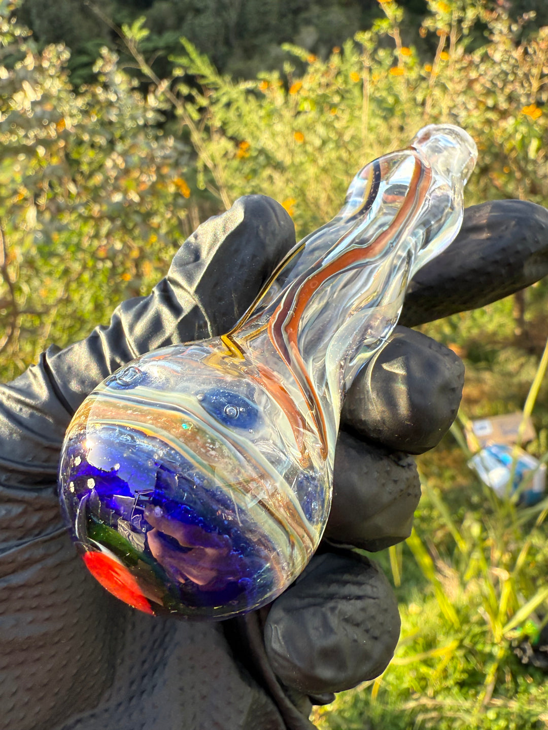 Green Thumb Bob Glass Spoon - Clear/Multicoloured #3