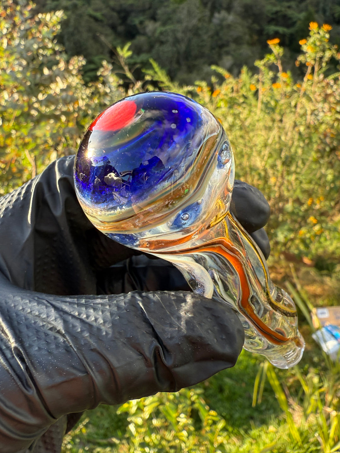 Green Thumb Bob Glass Spoon - Clear/Multicoloured #3