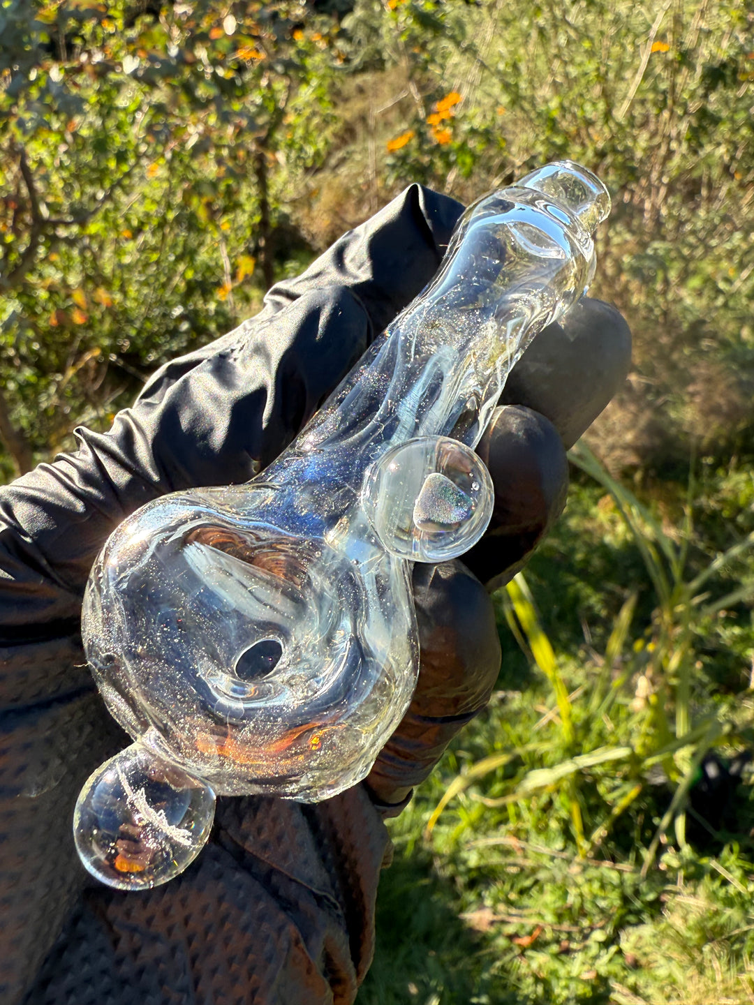 Green Thumb Bob Glass Spoon - Clear/Multicoloured #8