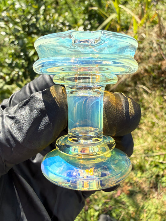 Yeti Glass Puffco Peak Dry Top/Joystick Set - Silver Fumed #1