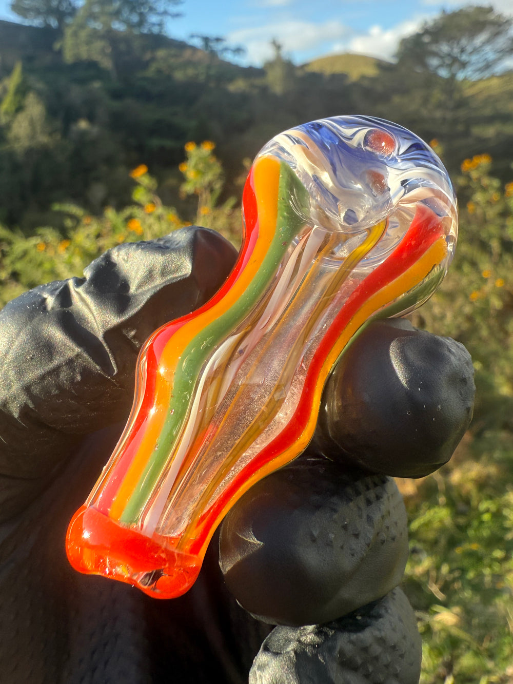 Green Thumb Bob Glass Spoon - Multicoloured/Lines #2