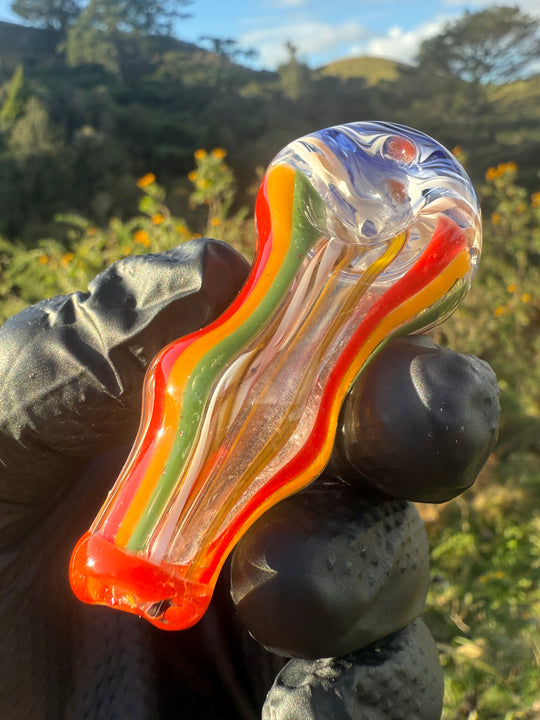 Green Thumb Bob Glass Spoon - Multicoloured/Lines #2