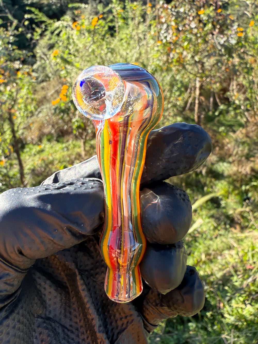 Green Thumb Bob Glass Mini Spoon - Multicoloured/Lines #1