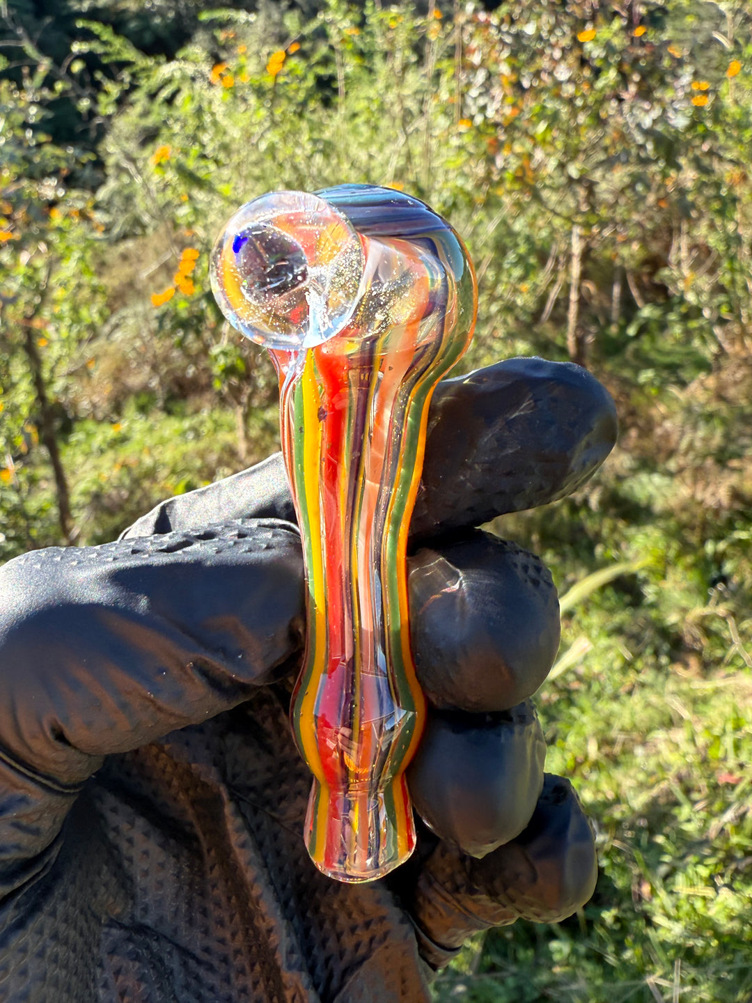 Green Thumb Bob Glass Mini Spoon - Multicoloured/Lines #1