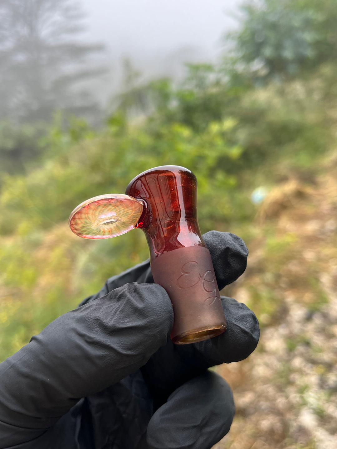 Bronze Raspberry Empirical Glass Slide 18mm Fully Worked Fumicello - Raspberry/Bronze ...