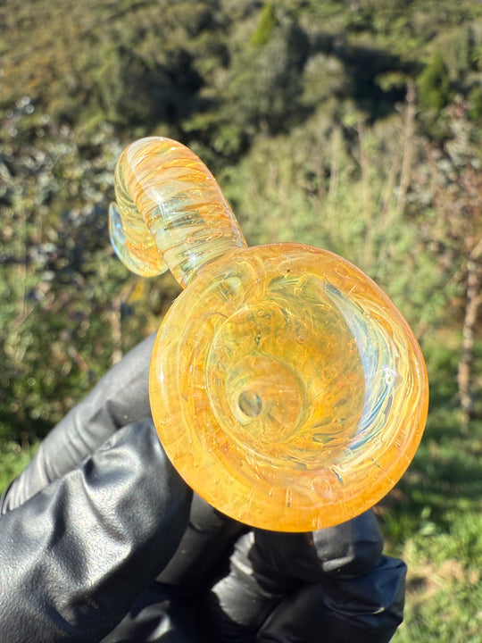 Jims Glass Blowing 18mm Chaos Horned Slide - Silver Fumed