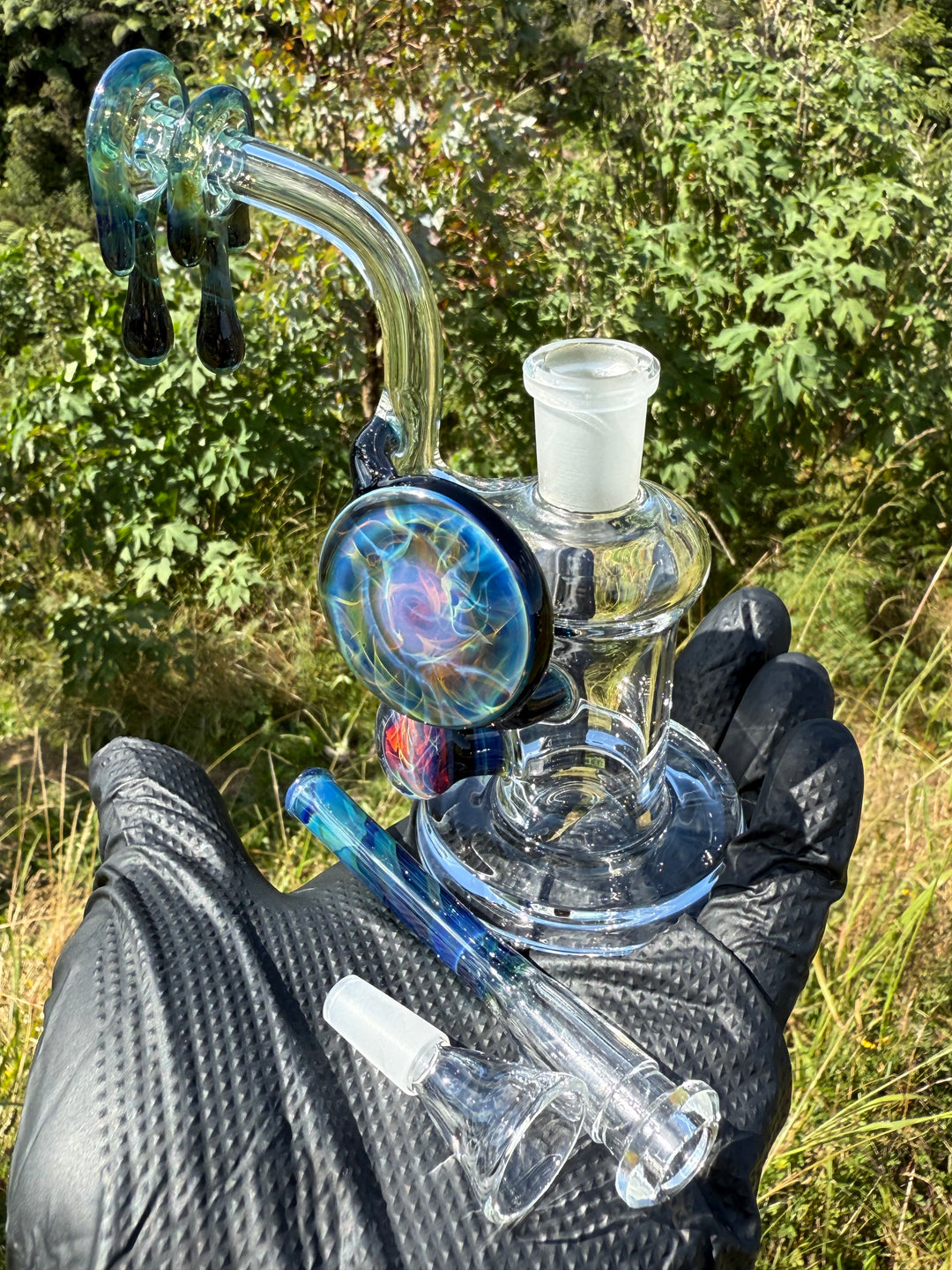 Beerglass Chaos Medallion Drip Mini Rig - Irid/Multicoloured