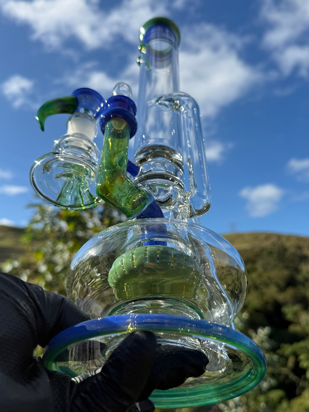 Uzzi Glass Two Tone Tubecycler Set - Green Energy/Sonic