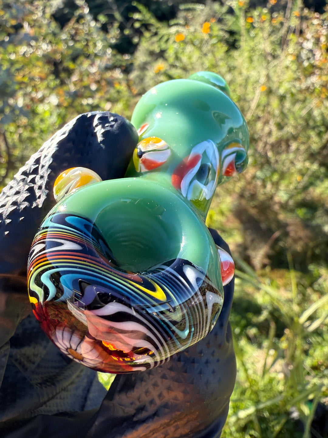 Green Thumb Bob Glass Spoon - Multicoloured/Wigwags #3