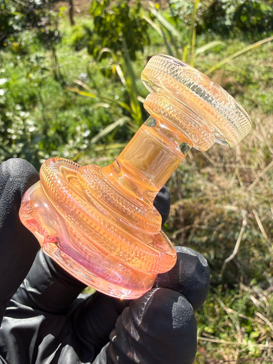 Yeti Glass Puffco Peak Dry Top/Joystick Set - Gold Fumed #1