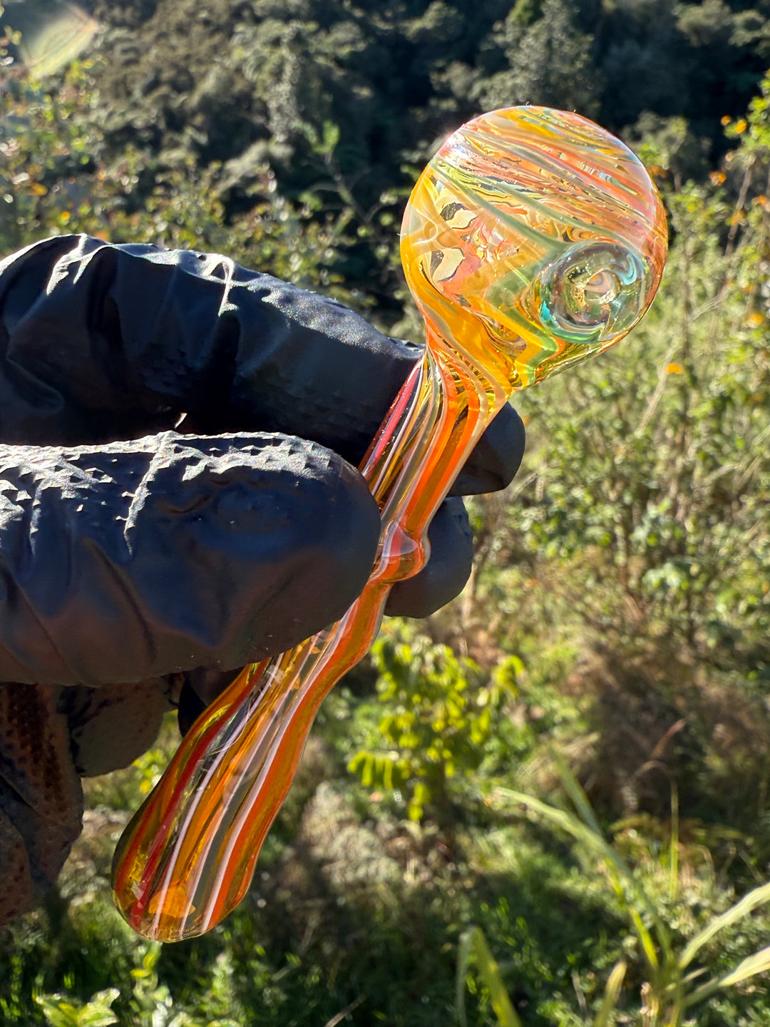 Green Thumb Bob Glass Spoon - Multicoloured/Lines #1
