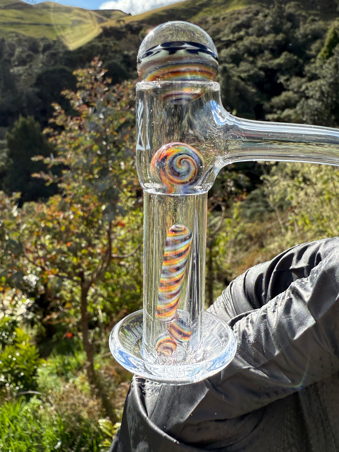 Polar Glass X Borobillicate Terp Slurper Set - Rainbow Wigwag