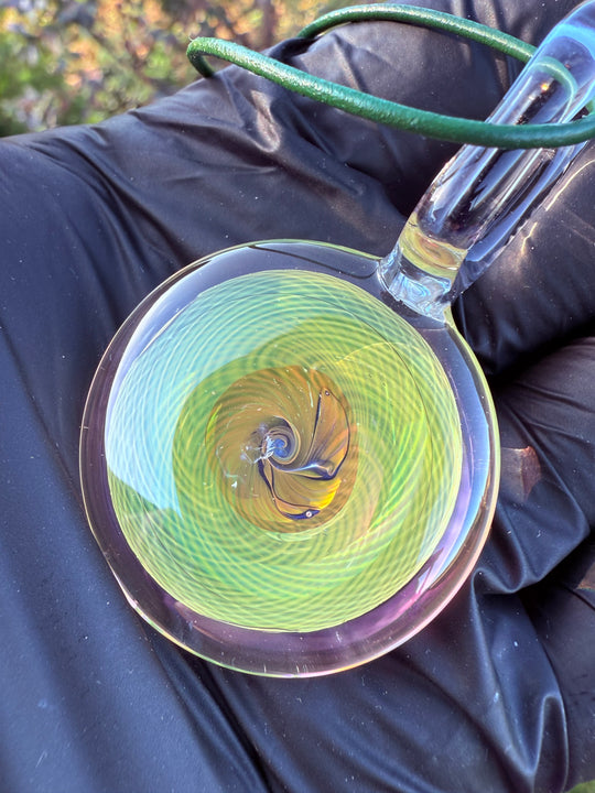 Jims Glass Blowing Fumicello Pendant - Gold/Silver Fumed