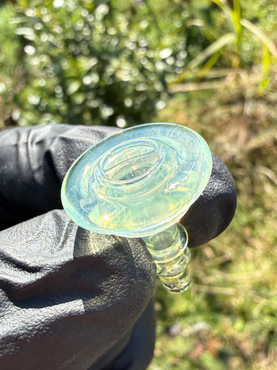Yeti Glass Puffco Peak Dry Top/Joystick Set - Silver Fumed #1