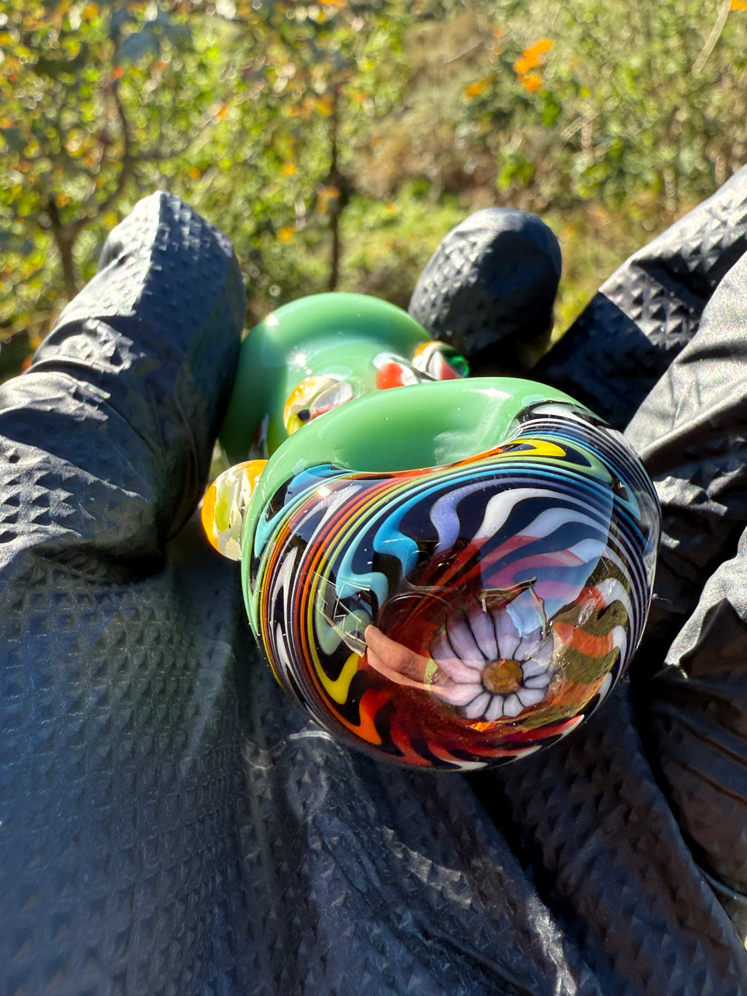 Green Thumb Bob Glass Spoon - Multicoloured/Wigwags #3