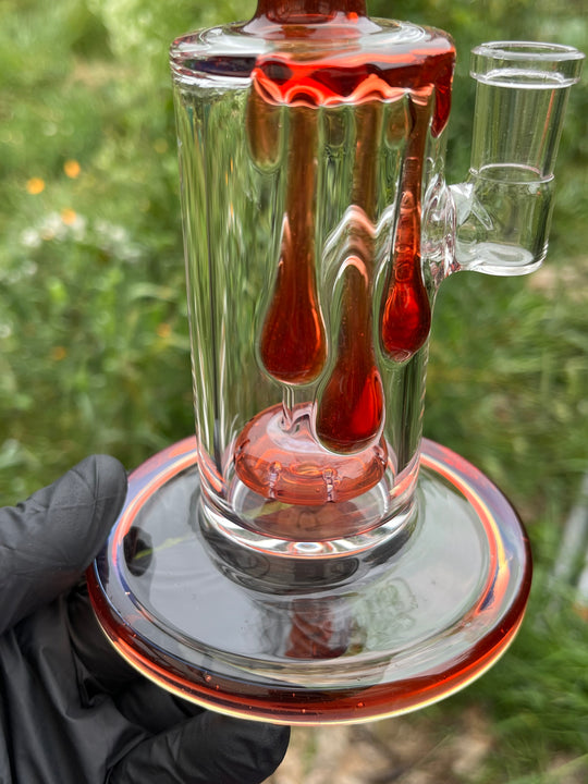 Uzzi Glass Drip Jammer Donut Perc - Ruby Slippers/Ghost