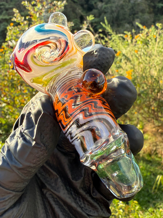 Green Thumb Bob Glass Spoon - Multicoloured/Wigwags #1