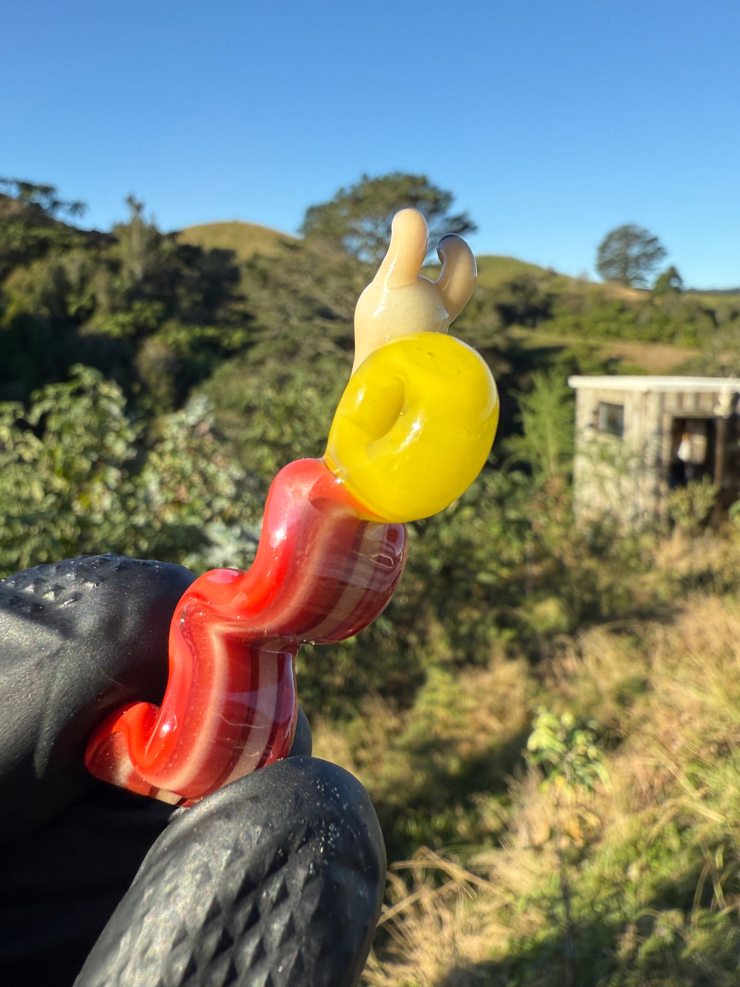 Waffle Glass Pendant - Snail On Bacon