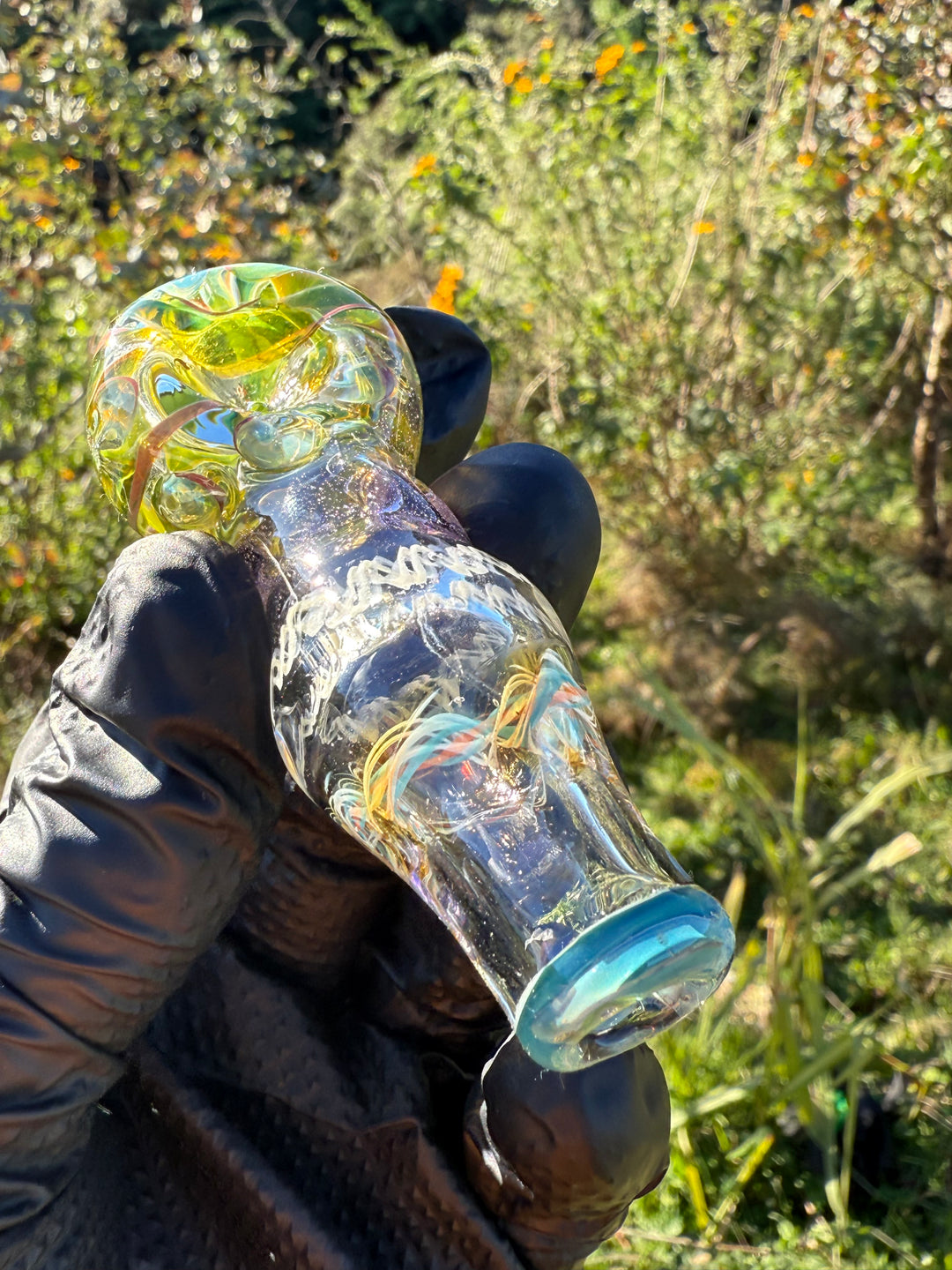 Green Thumb Bob Glass Spoon - Clear/Multicoloured #5