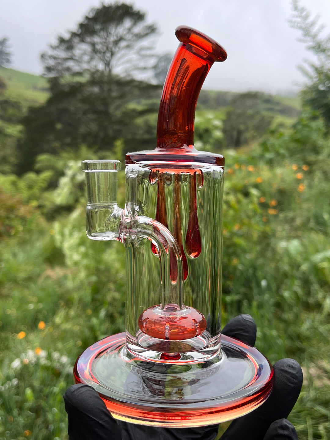 Uzzi Glass Drip Jammer Donut Perc - Ruby Slippers/Ghost