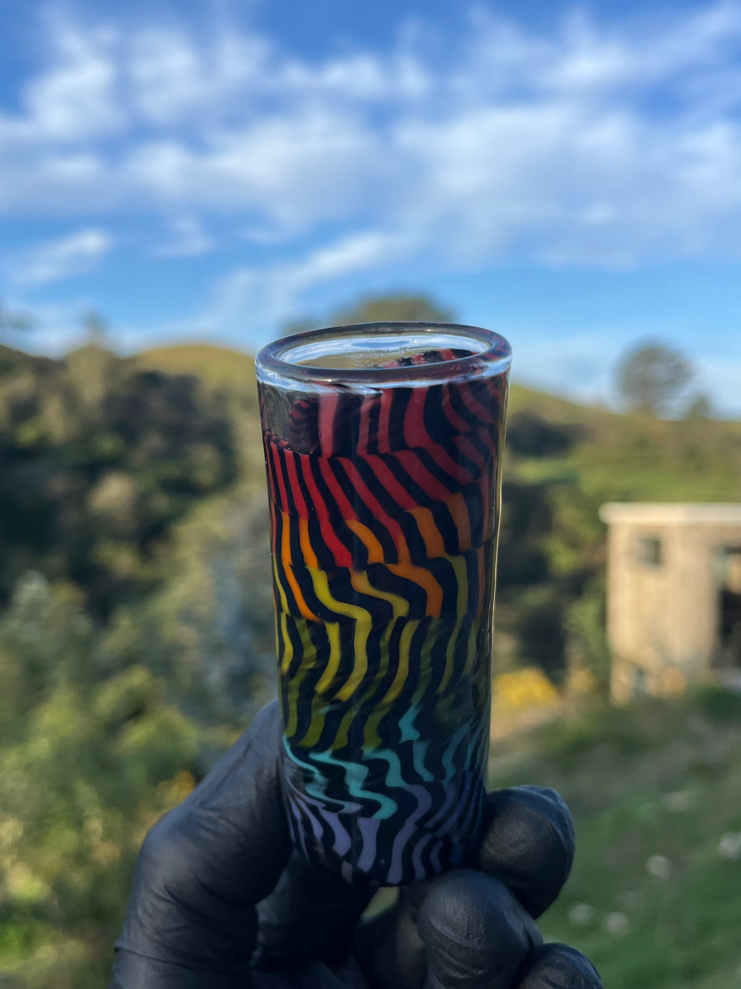 Jargo Glass Shot Glass - Rainbow Lines