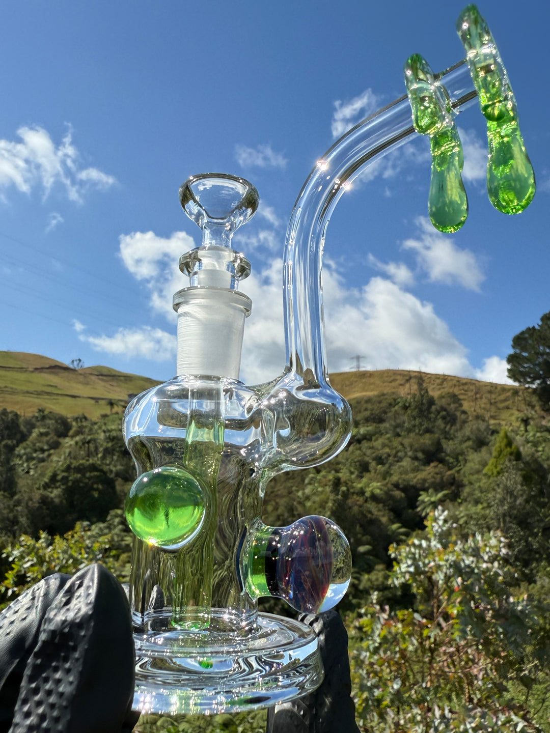 Beerglass Chaos Medallion Drip Mini Rig - Lime/Multicoloured