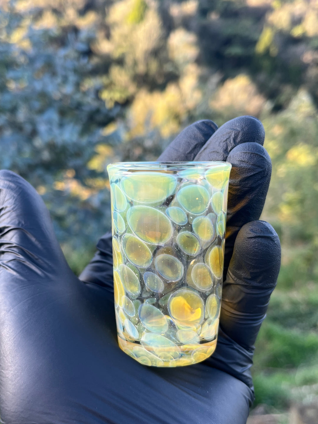 Jargo Glass Shot Glass - Dot Work NS Yellow