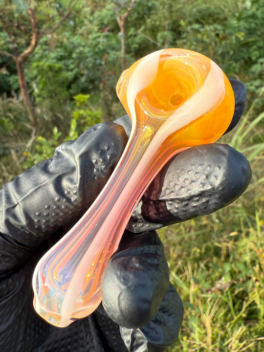 The Glass Bandit Spoon - White/Silver Fumed