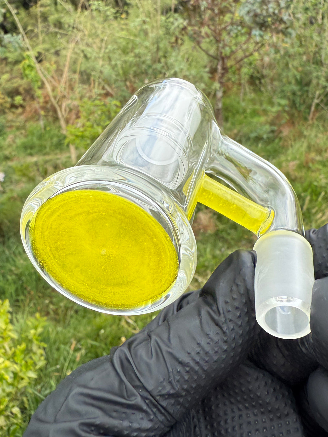 Empirical Glass Grill Perc Tube With Trashcan/Slide - Pineapple Juice/White Saturn