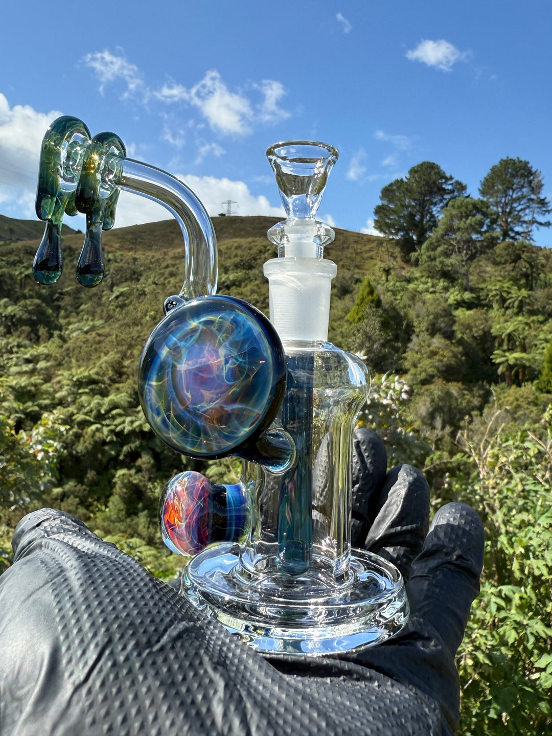 Beerglass Chaos Medallion Drip Mini Rig - Irid/Multicoloured