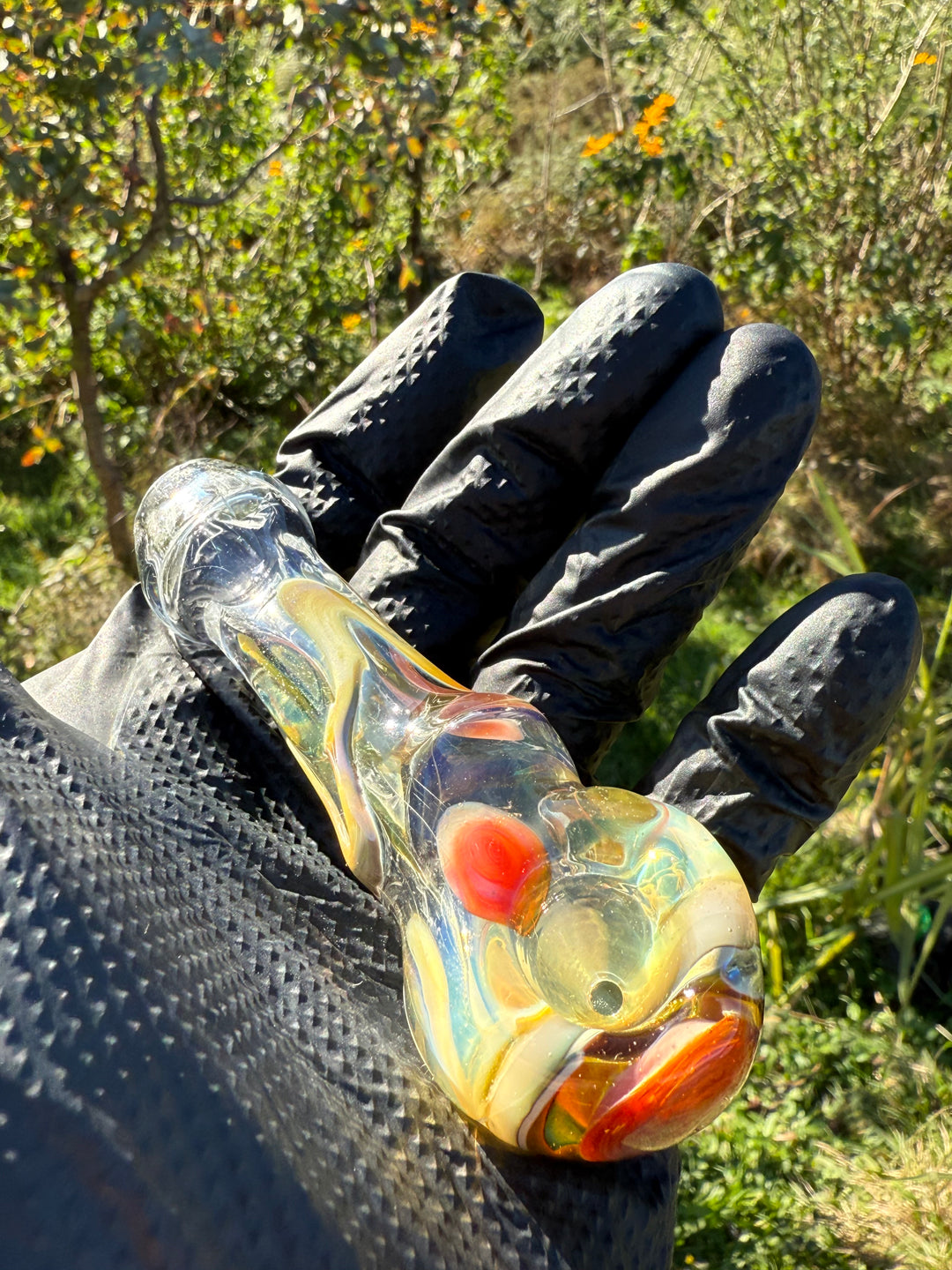Green Thumb Bob Glass Spoon - Clear/Multicoloured #4