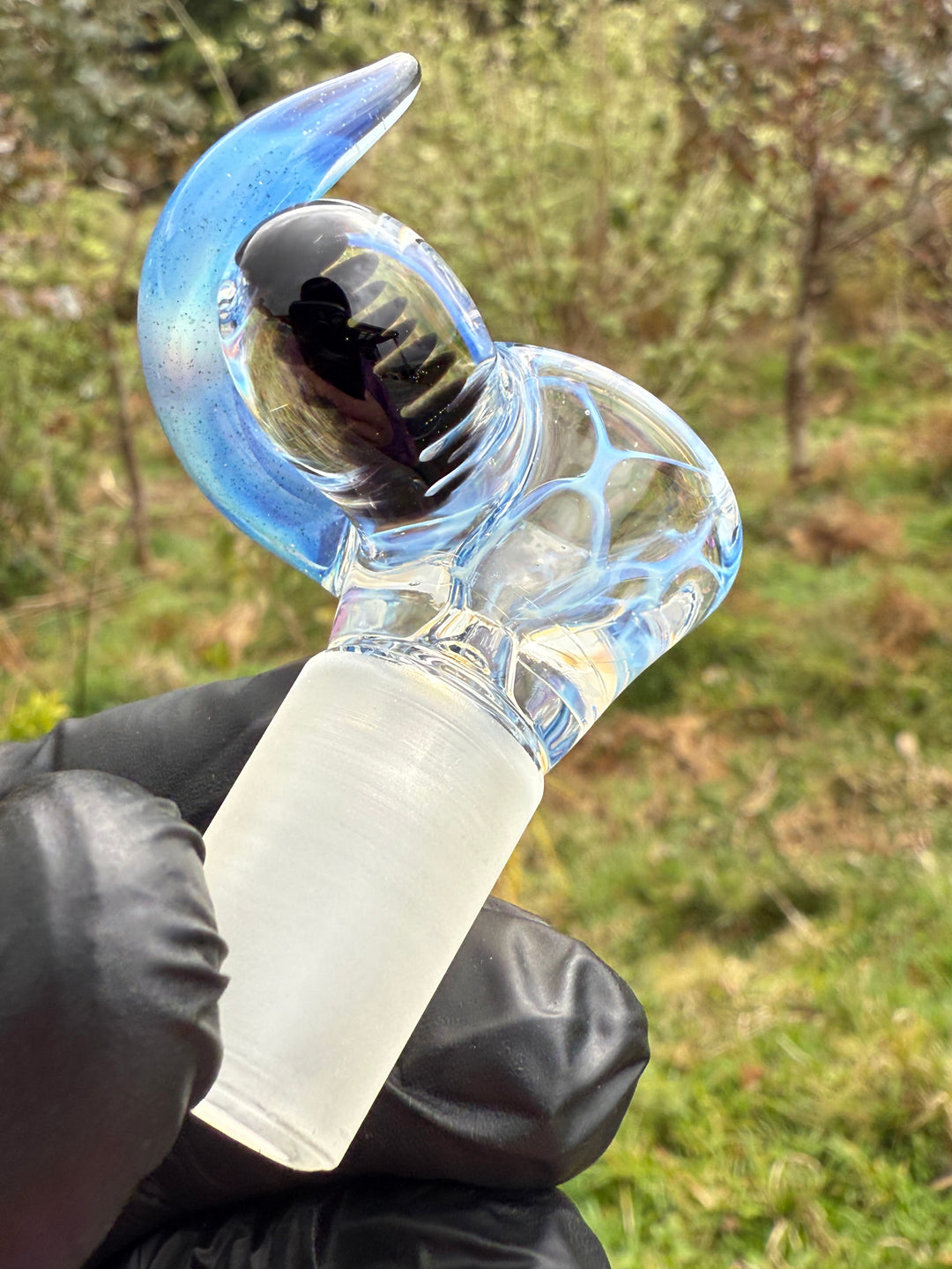 Alex Golovin Slide 18mm Horn Marble - Ghost/Blue Stardust/Jet Black