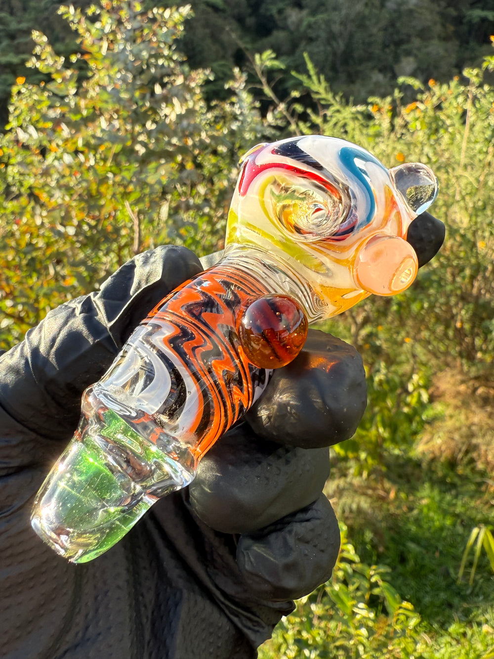 Green Thumb Bob Glass Spoon - Multicoloured/Wigwags #1