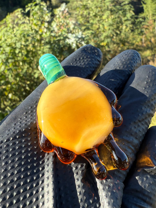 Waffle Glass Pendant - Snail On Waffle #1