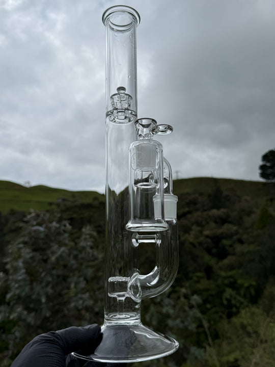 Empirical Glass Grill Perc Tube With Trashcan/Slide - Clear