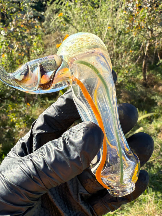 Green Thumb Bob Glass Spoon With Horn - Clear/Multicoloured #1