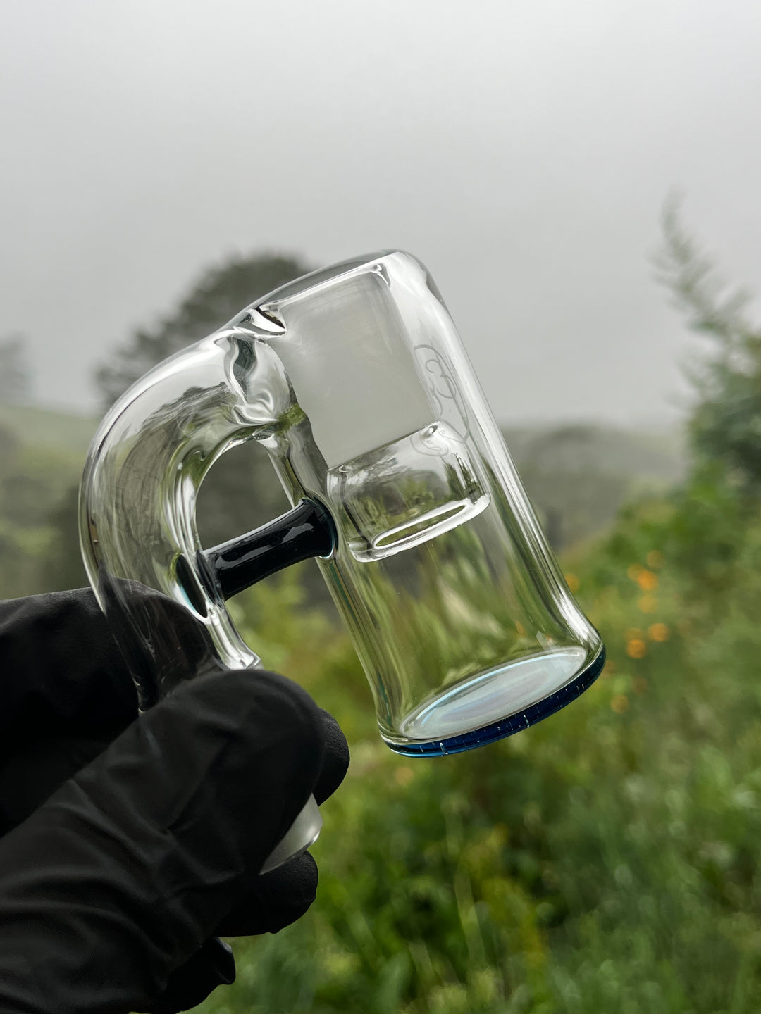 Empirical Glass Trash Can 18mm - Blue Stardust