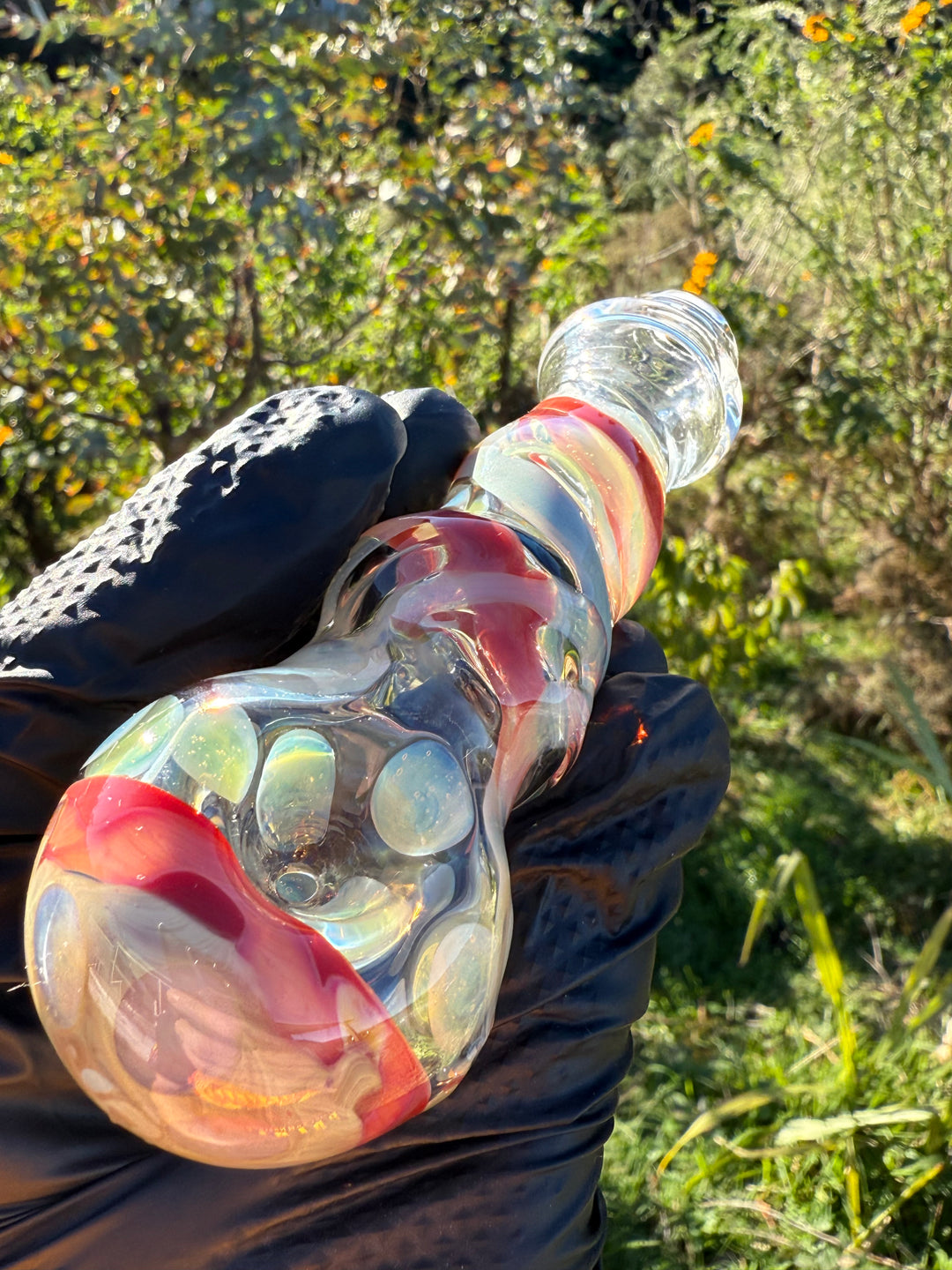 Green Thumb Bob Glass Spoon - Clear/Multicoloured #7