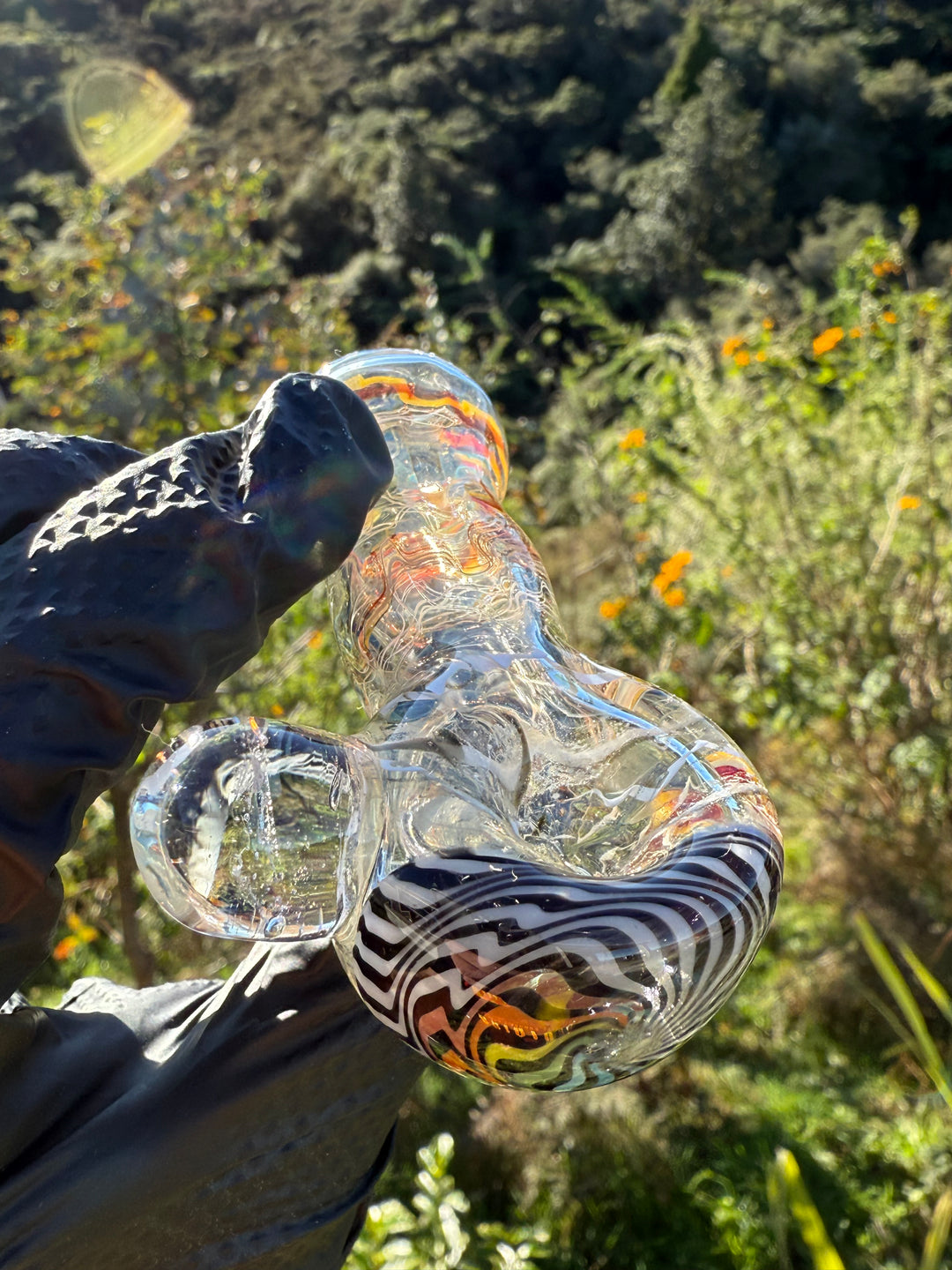 Green Thumb Bob Glass Spoon - Clear/Wigwag #1