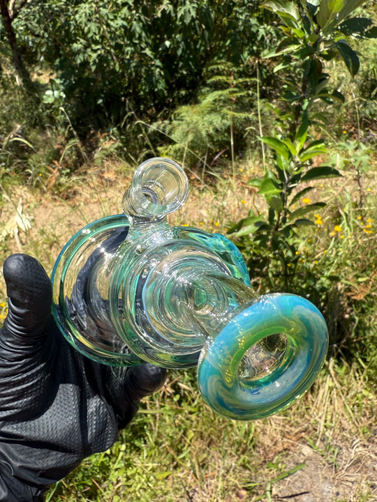 Uzzi Glass Drip Jammer Two Hole Perc - Green Energy