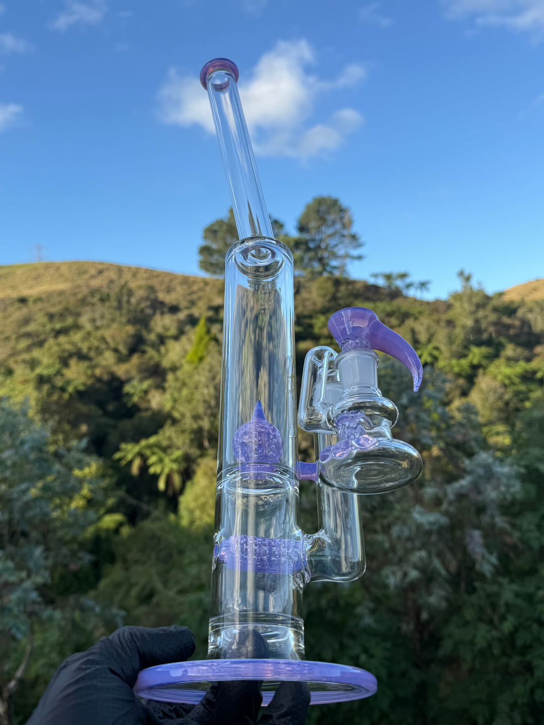 Uzzi Glass Stemline To Imperial Bent Neck Tube - Pink Slyme