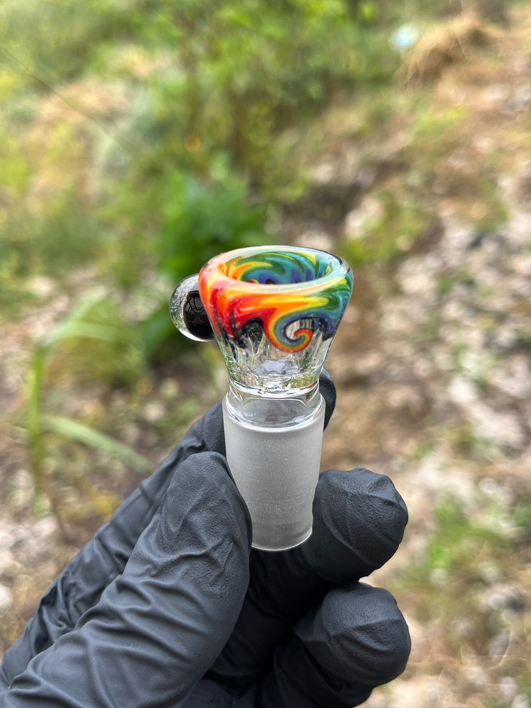 Empirical Glass Slide 18mm Dichro  - Rainbow Wigwag