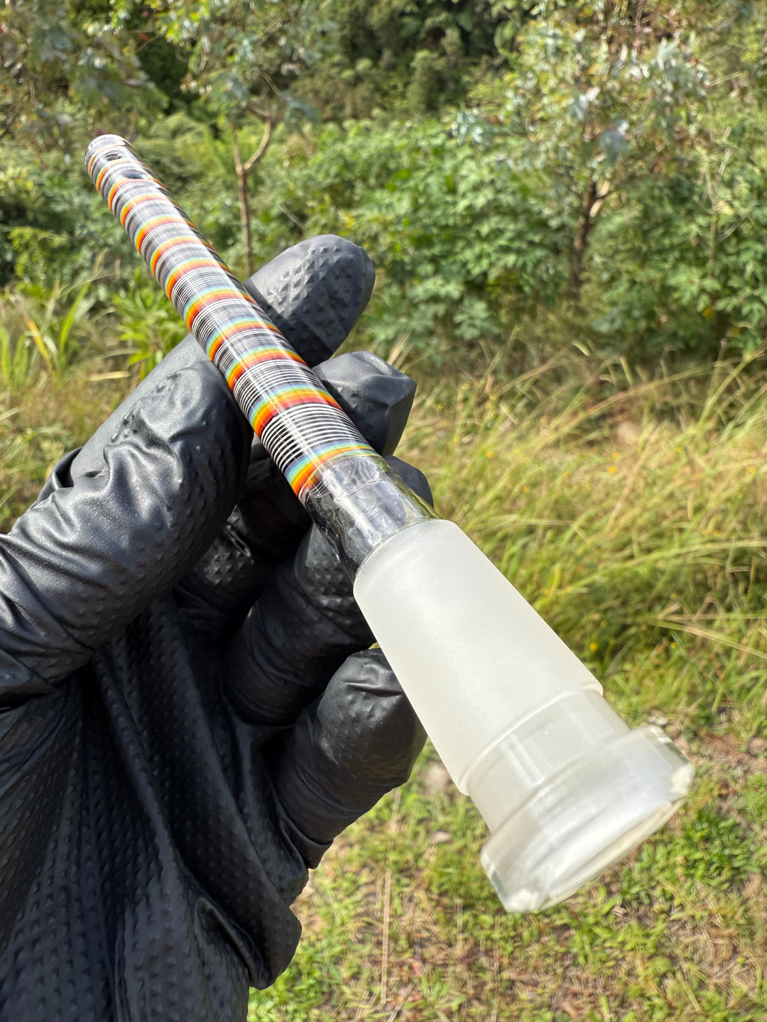 Jamie Clement Glass Collaboration Downstem - Jailhouse Rainbow