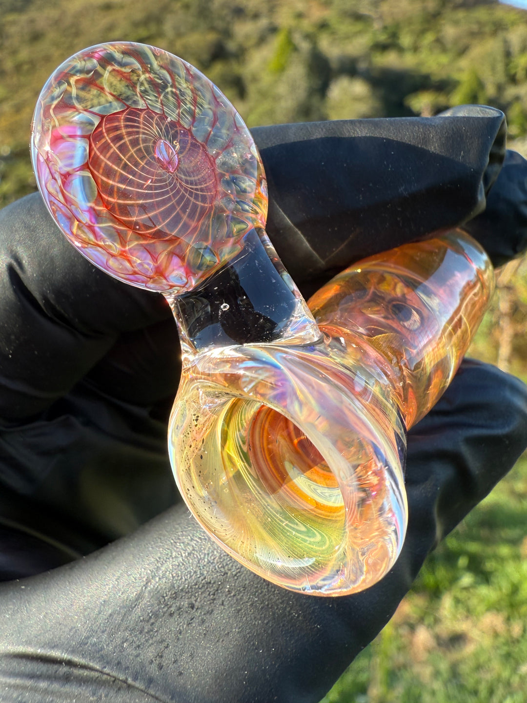 Jims Glass Blowing 18mm Fumicello Handle Slide - Gold Fumed