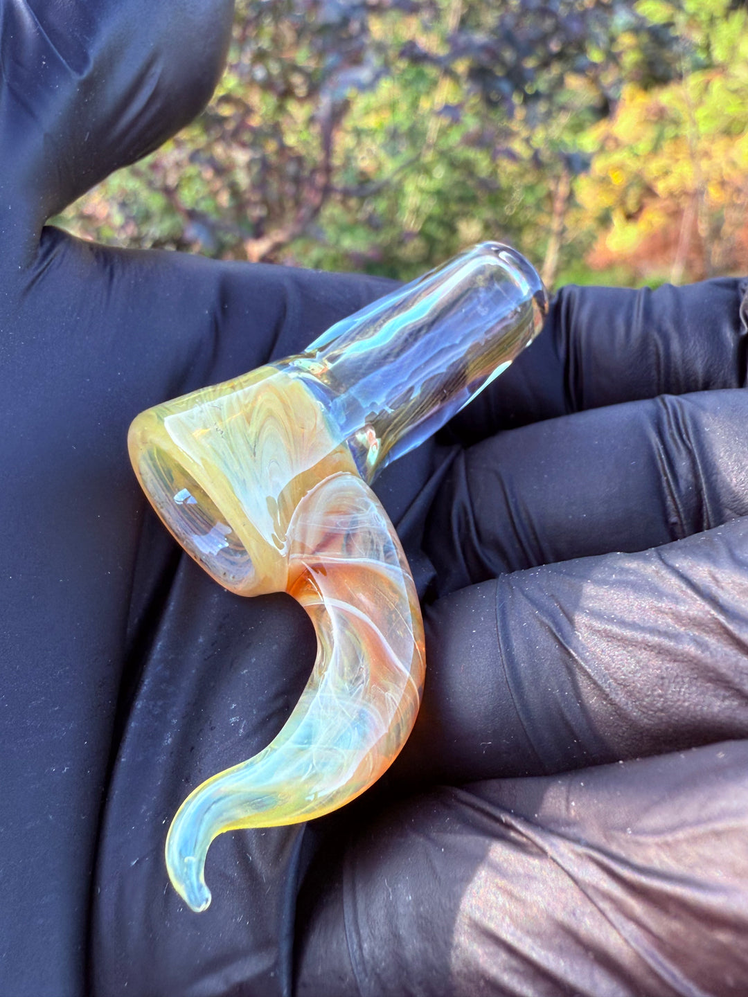 Jims Glass Blowing 14mm Slide - Gold Fumed/Clear