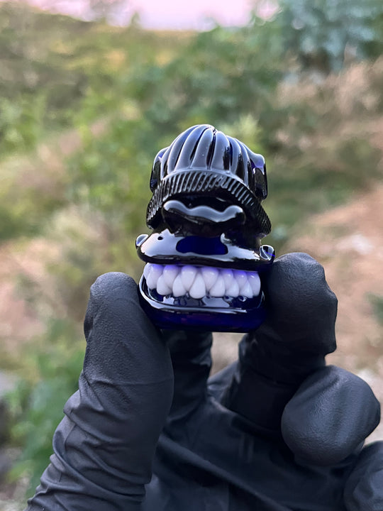 Wyrdglass Goblin Beanie Pendant - Cobalt/Grape