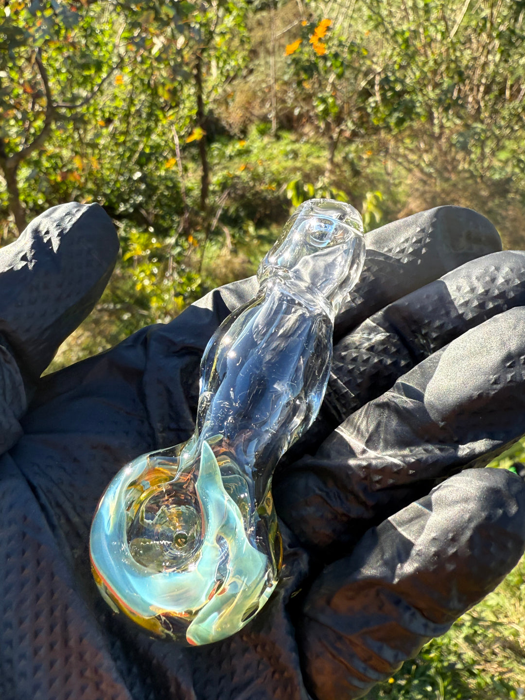Green Thumb Bob Glass Spoon - Clear/Multicoloured #9